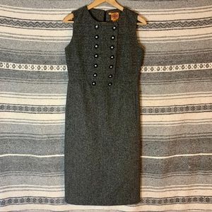 Tory Burch Sleeveless Sheath Wool Blend Dress Sz 4
